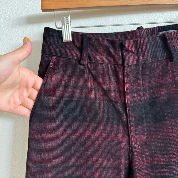 AG The Elvie Black and Red Plaid High Rise Crop Trouser Pants Women's 27 NWT - Picture 4 of 10